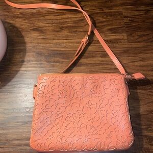 Elegant Burt orange  Floral Cutout Crossbody Bag